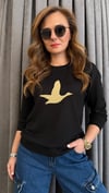sarı kuş siyah sweat