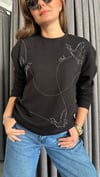 sıra taş siyah sweat
