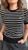 siyah çizgili bymn triko