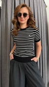 siyah çizgili bymn triko