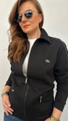 siyah tam fermuar unısex sweat