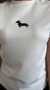 taşlı köpek kırık beyaz tshirt
