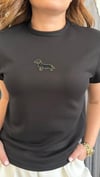 taşlı köpek siyah tshirt