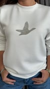 taşlı kuş ekru sweat