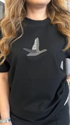 taşlı kuş siyah tshirt