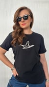 tek taş siyah kadın tshirt
