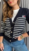 th model çizgili hırka