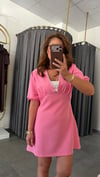th model pembe kısa elbise
