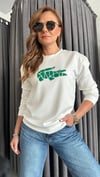 timsah detay ekru sweat