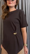 toka detay kahve tshirt