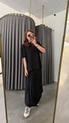 tshirt detaylı pileli elbise