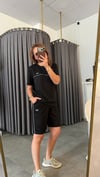 unısex siyah şort takım