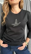 uzun kol kuş siyah tshirt