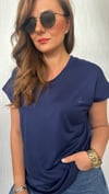 v yaka kuş laci tshirt