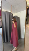 v yaka müslin bordo elbise