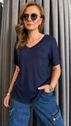 V yala lacivert tshirt