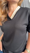 vk model v yaka siyah tshirt
