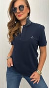 yaka desen lacivert unısex tshirt