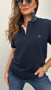 yaka desen lacivert unısex tshirt