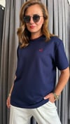 yaka kol biye lacivert unısex tshirt