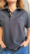 yaka pat detay unısex lacivert tshirt