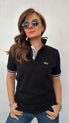 yaka şerit polo yaka siyah tshirt