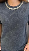 yaka taş antrasit tshirt