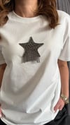 yıldız taş beyaz tshirt