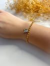 Çelik Sedefli Teddy Bear Bileklik Gold