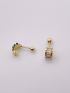 Cerrahi Çelik Piercing Baget Taşlı Yarım Halka Kıkırdak Tragus Piercing (1adet)