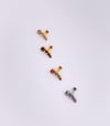 Cerrahi Çelik Piercing Dörtlü Zirkon Taşlı Kıkırdak Helix Tragus Piercing (1adet)