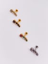 Cerrahi Çelik Piercing Dörtlü Zirkon Taşlı Kıkırdak Helix Tragus Piercing (1adet)