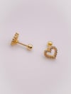 Cerrahi Çelik Piercing Full Taşlı Minimal Kalp Kıkırdak Helix Tragus Piercing (1adet)