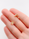 Cerrahi Çelik Piercing İncili Çiçek Figürlü Kıkırdak Helix Tragus Piercing (1adet)