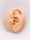 Cerrahi Çelik Piercing Mix Zirkon Taşlı Kıkırdak Helix Tragus Piercing(1adet)