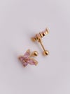 Cerrahi Çelik Piercing Pembe Zirkon Taşlı Kelebek Figürlü Kıkırdak Helix Tragus Piercing(1adet)