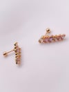 Cerrahi Çelik Piercing Renkli Dörtgen 6 Taşlı Kıkırdak Helix Piercing (1adet)