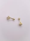 Cerrahi Çelik Piercing Üç Taşlı Taç Figürlü Kıkırdak Helix Tragus Piercing (1adet)