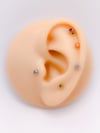 Cerrahi Çelik Piercing Zirkon 6mm Tek Taşlı Kıkırdak Helix Tragus Piercing (1adet)