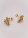 Cerrahi Çelik Piercing Zirkon Taşlı Asimetrik Kalp Kıkırdak Helix Tragus Piercing (1adet)
