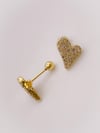 Cerrahi Çelik Piercing Zirkon Taşlı Asimetrik Kalp Kıkırdak Helix Tragus Piercing (1adet)