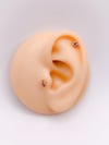 Cerrahi Çelik Piercing Zirkon Taşlı Damla Taç Figürlü Kıkırdak Helix Tragus Piercing(1adet)