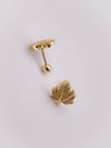 Cerrahi Çelik Piercing Zirkon Taşlı Geniş Yaprak Figürlü Kıkırdak Helix Tragus Piercing(1adet)