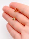 Cerrahi Çelik Piercing Zirkon Taşlı Gökkuşağı Figürlü Kıkırdak Helix Tragus Piercing(1adet)
