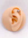 Cerrahi Çelik Piercing Zirkon Taşlı Palmiye Figürlü Kıkırdak Helix Tragus Piercing(1adet)