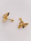 Cerrahi Çelik Piercing Zirkon Taşlı Plaka Kelebek Helix Tragus Piercing (1adet)