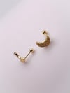 Cerrrahi Çelik Piercing ( Pirsing ) Full Zirkon Taşlı Hilal Tragus Helix Piercing (1adet)