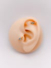 Cerrrahi Çelik Piercing ( Pirsing ) Mavi Taşlı Kaplumbağa Tragus Helix Piercing (1adet)