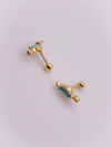 Cerrrahi Çelik Piercing ( Pirsing ) Mavi Taşlı Kaplumbağa Tragus Helix Piercing (1adet)
