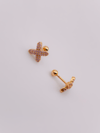 Cerrrahi Çelik Piercing ( Pirsing ) Pembe Taşlı X Tragus Helix Piercing (1adet)